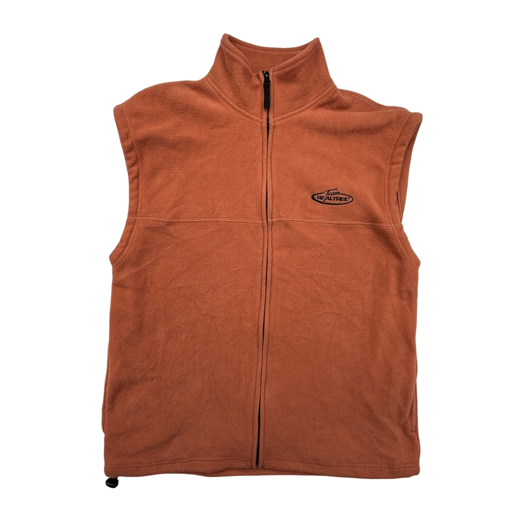 Team Realtree Vest Mens Medium Fleece Full Zip Orange Outdoor Hunting XTR 38210